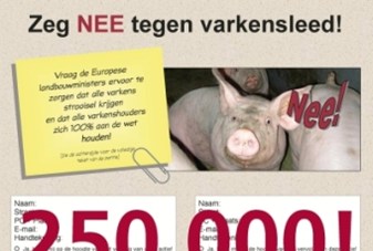250000 handtekeningen tegen varkensleed