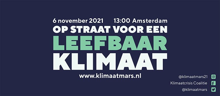 Banner van de klimaatmars